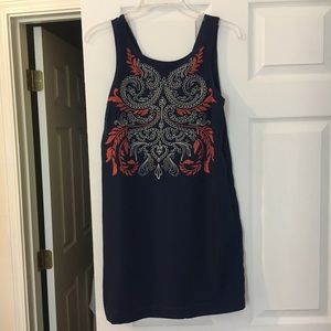 Alya navy embroidered dress